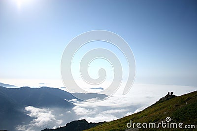 above the sea of â€‹â€‹clouds Stock Photo